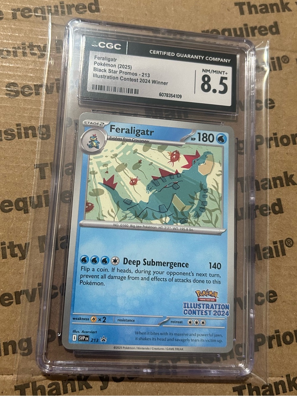 CGC 8.5 Feraligatr ‘25 Pokémon TCG Black Star Promos Card No. 213